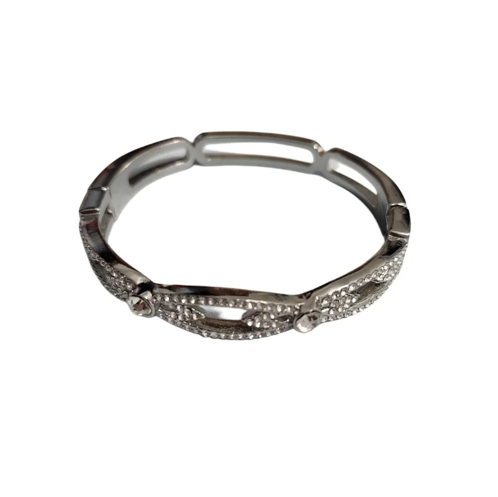New Macy's Bangle Diamond Bracelet Silver-tone